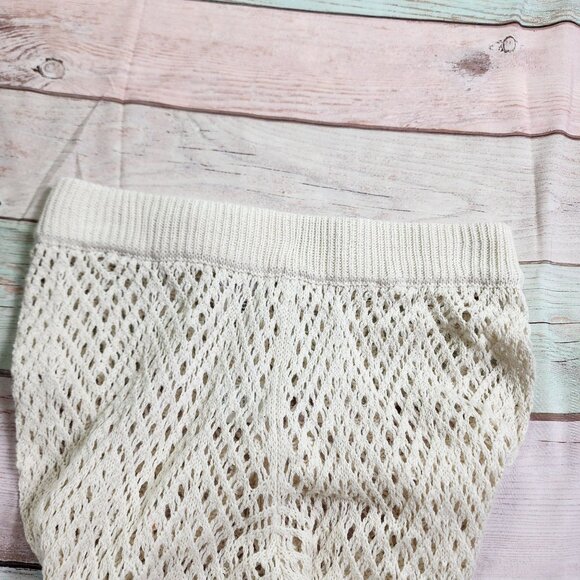 Sincerely Jules Size M 2 Pc Open Knit Crochet Set Beach Cover Flare Pant New - Picture 7 of 9